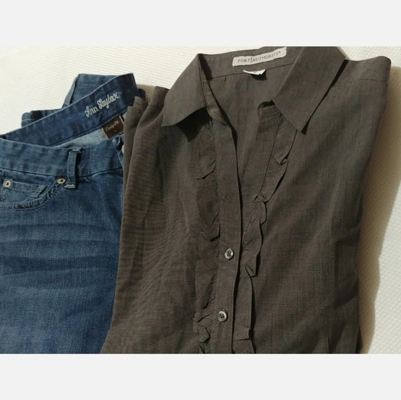 Ann Taylor Capris pants Size 8 And Port Authority  Women Medium 2pcs.      B8 - Picture 12 of 12